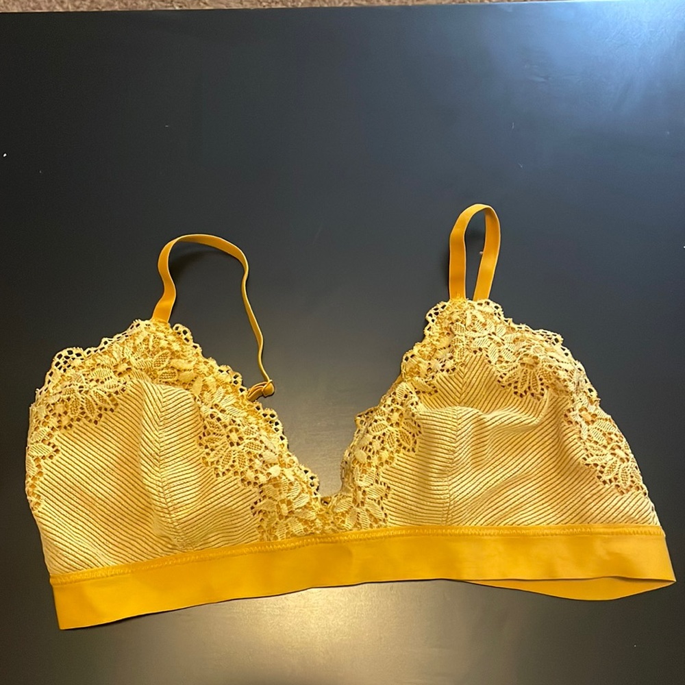Aerie - yellow lace bralette. Size large